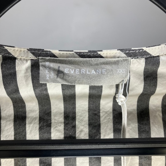 NWT EVERLANE The Poplin Tiered Dress Bone Black XXS - Picture 4 of 6